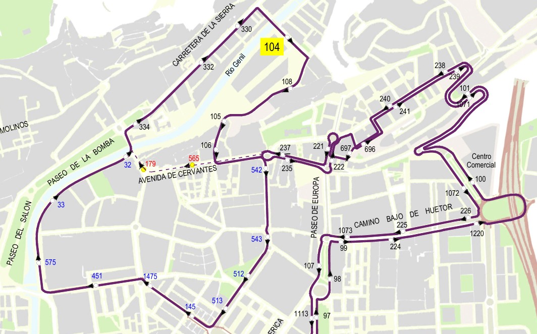 Diversion bus line S0. Click to enlarge map