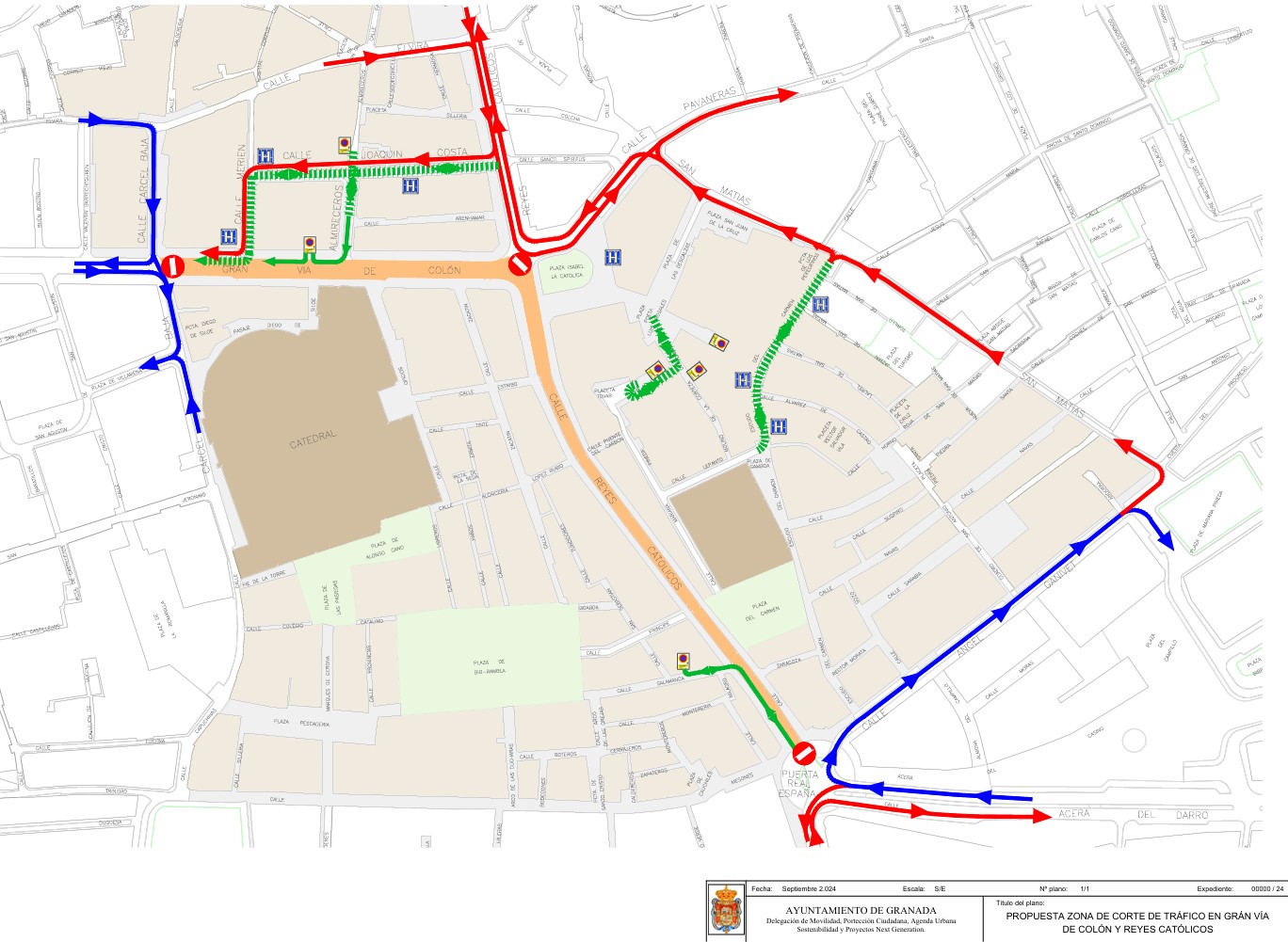 Pedestianization of Reyes Católicos and Gran Vía 2024